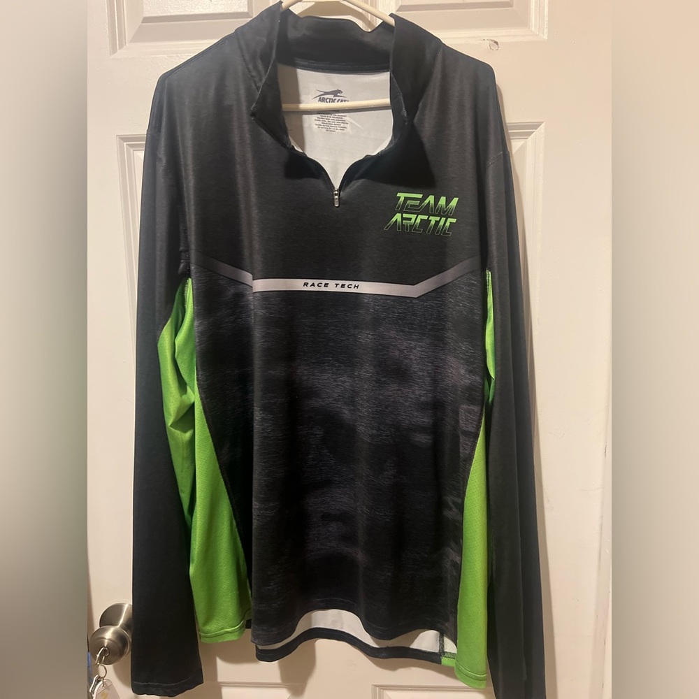 Team Arctic Men’s Long Sleeve Half-Zip Pullover - Black/Neon Green